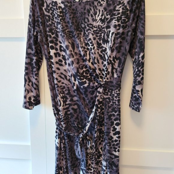 Gray animal print stretch dress - Picture 2 of 4